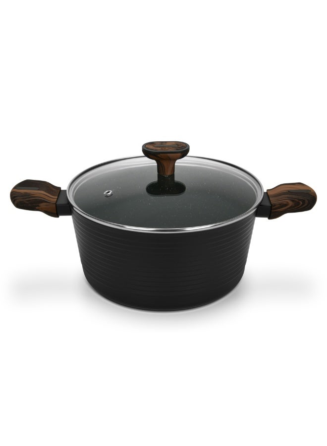 Fissman Stockpot Cuisine 24x12cm/4.6 Ltr With Glass Lid (Aluminium With Non-Stick Coating) - Image 1